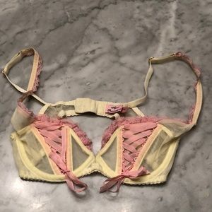 Agent Provocateur- yellow and pink NWOT bra- 36a